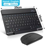 Mini clavier sans fil Bluetooth,Rechargeable,pour téléphone,tablette,russe,espagnol,pour Android,ios,Windows - Type EN 10 inch Set