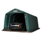 Tente-garage carport 3,3 x 6 m d'élevage abri agricole tente de stockage bâche pvc 800 n armature solide vert foncé sol dur, béton