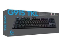 Logitech Gaming G915 TKL - Clavier - backlit - sans fil - USB, Bluetooth, 2.4 GHz - QWERTZ - Allemand - commutateur : GL Tactile - carbone