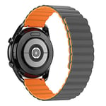 Tasikar 20mm Straps Compatible with Samsung Galaxy Watch 7/6/5/4 Strap 40mm 44mm/Galaxy Watch 6 Classic 43mm 47mm/Watch 5 Pro, Silicone Magnetic Band for Galaxy Watch 4 Classic/Watch 3 (Orange-Gray)