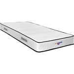 Matelas mathieu a Ressorts + 3 cm de face de contact Latex 70 Kg/m3 + Alese 90x190 Hauteur +/- 20 cm - Accueil Moelleux - Soutien Ferme + Oreiller