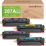 207A 207X Toner (avec Puce) Compatible pour HP 207A Toner pour HP Color Laserjet M283fdw Toner M255dw M255nw M282nw M283fdn Toner pour W2210A W2211A W2212A W2213A 4-Pack.[G1575]