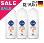 Nivea Women Stress Protect Roll-On Deodorant With Zinc 3 x 50ml 1.69 oz