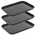 Salter COMBO-9021 Baking Tray Set – 3 Pack, 40 cm Vitreous Enamel Coated Steel Flat Oven Pan, Large Cookie Sheet, Bakeware for Baking/Roasting, PFAS-Free, Dishwasher Safe, Oven Safe to 230°C, Black