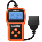 AUTOUTLET OBD2 Scanner Device Car OBD2 Diagnostic Scanner Code Reader OBD2 EOBD with DTC Definition, 10 Languages, Voltage Detection and Monitoring, Engine Vehicle Fault Code Reader