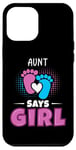 Coque pour iPhone 12 Pro Max Aunt Says Girl Tenue de révélation du sexe pour bébé