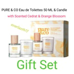 PURE & CO Eau de Toilette & Candle with scented cedrat&orange Blossom , Gift box