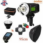 Godox AD600BM 2.4G Studio Camera Flash+XPRO trigger+95cm Grid softbox+Barndoor