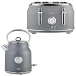 Tower Renaissance Kettle & 4 Slice Toaster Kitchen Set (Grey)