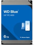 Wd Blue 6To Disque Dur Interne 3.5""Pour Pc,5400 Rpm Class,Sata 6 Gb/S,256Mb Cache,Garantie 2 Ans