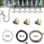 Utomhus imma System Kit Sprinkler Mässing Munstycke Vattenkylning Mist Garden 6m White