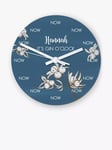 Treat Republic Personalised Gin O'Clock Glass Wall Clock, 20cm, Blue