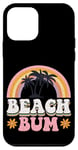 Coque pour iPhone 12 mini Beach Bum Vintage Rainbow Palmiers Coucher de soleil