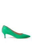 Lauren Ralph Lauren Adrienne Suede Point Toe Court Shoes, Green Topaz