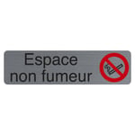 Exacompta Plaque signalétique adhésive Espace non fumeur - Rectangle Gris / Rouge