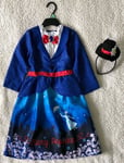 Disney Mary Poppins Fancy Dress Costume World Book Day Outfit ~ Girls 5-6 Yrs