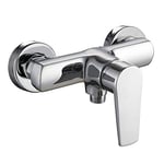 Kibath 447451 Robinet mitigeur FU. Fabriqué en laiton avec finition chrome brillant. Comprend des embouts, un flexible, un support et une poignée de douche.