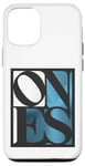 Coque pour iPhone 12/12 Pro Bleu One Of Them Ones Couleur bleue Graphique blanc