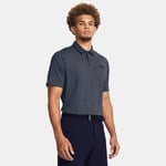 Polo Under Armour Iso-Chill Edge pour homme Downpour Gris / Midnight Bleu Marine / Midnight Bleu Marine S