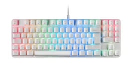 Mars Gaming MKREVOPROWBES Blanc, Clavier H-Mech RGB, TKL et Pavé Numérique de Taille Compact, Switch OUTEMU PRO Blue, Langue Espagnole