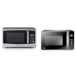 Toshiba 800w 23L Microwave Oven with Digital Display, Auto Defrost, One-Touch Express Cook & 800w 20L Microwave Oven with 12 Cooking Presets, Upgraded Easy-Clean Enamel Cavity