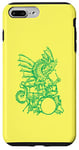 Coque pour iPhone 7 Plus/8 Plus Dragon jouant de la batterie Cool Drummer Animal Rock Musicien