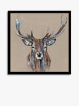 John Lewis Louise Luton 'Hearty Stag' Framed Print, 74.5 x 74.5cm, Brown/Multi