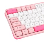 (Pink)Keyboard And Mouse Combo 84 Keys QWERTY Layout Wireless 2.4G