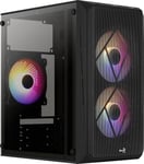 CS107V2 Acrylique Boîtier Mini Tour Micro ATX RGB avec Panneau Vitré, Noir