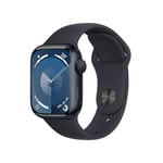 Apple Watch Series 9 [GPS, 41mm] Midnight Aluminium Case with Midnight Sport Band, S/M (Renewed)