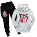 Taylor Swift Pullover Hoodie Toppar Byxor Set Barn Flickor Sweatshirt Träningskläder Kläder Grey 150cm