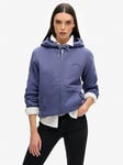 Superdry Borg Lined Zip Hoodie - Navy, Navy, Size 12, Women