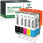 Economink Compatible Ink Cartridge Replacement for Canon 580XXL 581XXL PGI-580 XXL CLI-581 XXL for Pixma TR7520 TR8520 TS6220 TS6320 TS9120 TS8220 TS8320 TS5320 TS9520 TS8120 TS9521C TS702 (5 Pack)