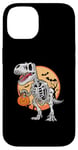 Coque pour iPhone 14 T-Rex Mummy Citrouille Dino Trick Treat Halloween