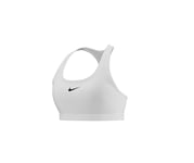 Nike Bra W NK Swsh Med SPT Bra, White/Stone Mauve/Black, DX6821-100, XS