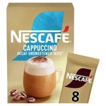 Nescafe Decaffeinated Cappuccino Unsweetened Coffee 8 Sachets 120G