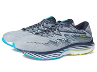 Mizuno Homme Wave Rider 27 Chaussure de Course, Bleu nacré et Blanc, 44.5 EU