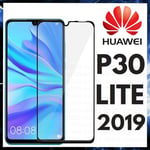 Film Dans Verre Trempé Courbé Noir 9D Pour HUAWEI P30 LITE / P 30 Lite 2019