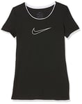 Nike - Pro - T-Shirt - Fille - Noir (Black/White) - Taille: XS (Taille Fabricant: 122-128 cm/6-8 ans)