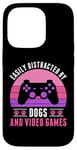 iPhone 14 Pro Easily Distracted by Video Games and Dogs Gamer Women Girls Case