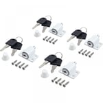 4pcs Blanc Verrous de Fenêtre Porte Coulissante Patio Embrailleur Bloc Baie Vitrée Coulissante Verrouillage Coulissant Serrure Porte Coulissant