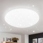 ZMH Plafonnier LED Luminaire Plafonnier Chambre à coucher - 18W Chambre à coucher Ciel étoilé Blanc froid Ø30cm Rond Salle de bain Plafonnier IP44