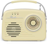 Haut-Parleur Bluetooth Portable sans Fil rétro années 50 - Radio Vintage - Décoration de Cuisine - avec Fonction USB SD AUX - Beige