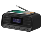 GROOV-E ZEUS DAB/FM BLUETOOTH CLOCK RADIO WITH WIRELESS CHARGING PAD - GVCR04BK