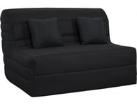 Canapé lit Alix BZ 140 mousse 35 kg couette noire