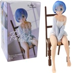 Figurine De Dessin Animé Re:Life In A Different World From Zero, 19cm, Animé Rem Assis Dans Une Chaise, Kawaii, En Pvc, Modèle De Jouet