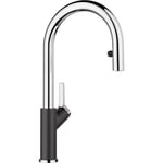 Blanco Carena Round Black Single Lever Monobloc Kitchen Mixer Tap 526172