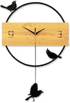 MLL Horloge Murale créative Style Nordique Horloge à Pendule Horloge Murale d'oiseau Minimaliste moderneDécoration de la Maison à quartzHorloge silencieuse, Convient au Salon