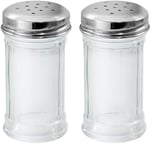 Fackelmann Bistro Dispenser, Salt & Pepper Shaker, Chocolate Sprinkle Shaker for Coffee & Hot Chocolate, Spice & Seasoning Dispenser Jar, Condiment & Spice Shaker Bottle, Glass & Stainless Steel, 9cm