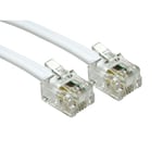 RJ11 To RJ11 Cable Lead 4 Pin ADSL Router Modem Phone 6p4c WHITE Long 3m